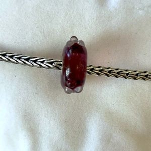 Trollbeads Purple Murano Glass Bead Charm 925 Sterling Silver